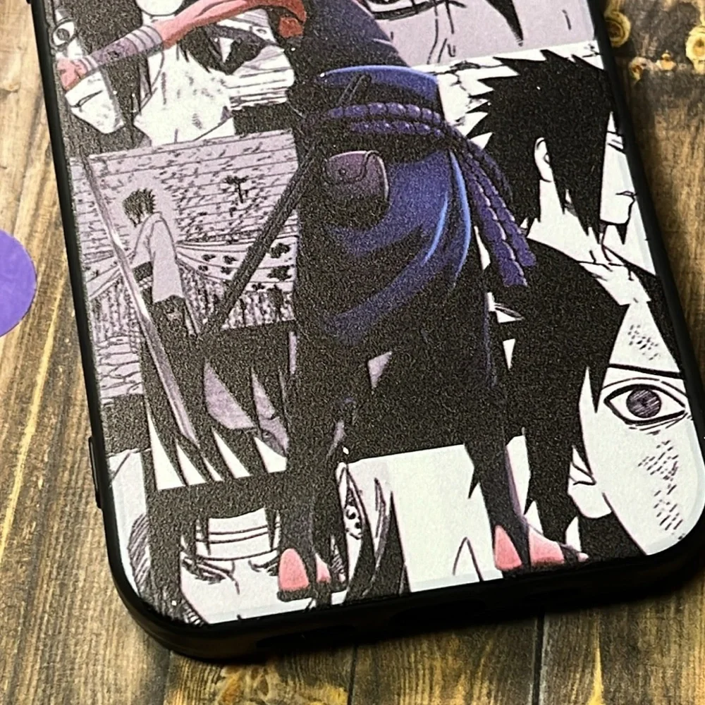5for$10 Sasuke Uchiha iPhone 12 Phone Case Anime Naruto Manga Background Case
